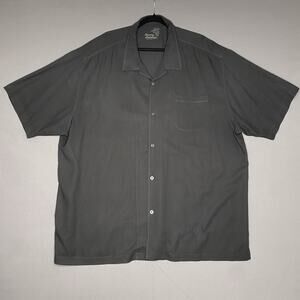 Tommy Bahama Camp Shirt Men’s Black XXXL Short Sleeve Button Down 100 % Silk